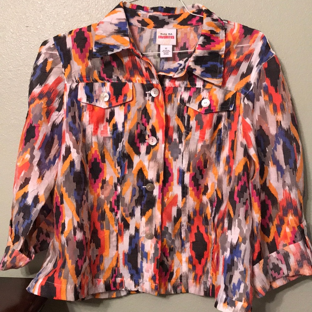 Ruby Rd Favorites Multi color Shirt/Jacket